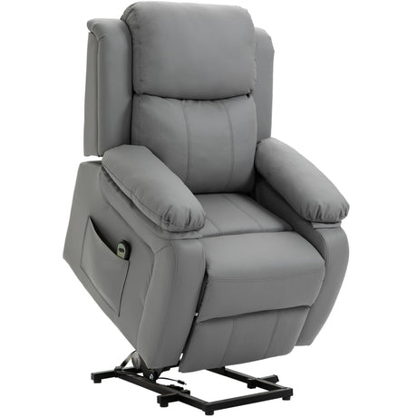 easycomfort easycomfort poltrona relax elettrica e alzapersona reclinabile fino 160 con telecomando in similpelle grigio