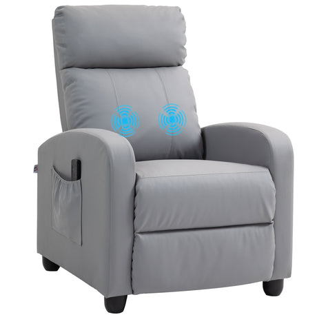 easycomfort easycomfort poltrona relax massaggiante con telecomando e 8 programmi reclinazione e poggiapiedi grigio chiaro