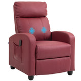 easycomfort easycomfort poltrona relax massaggiante con telecomando e 8 programmi reclinazione e poggiapiedi rosso