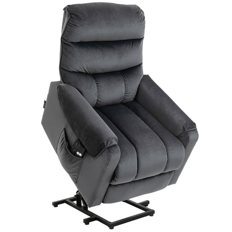 easycomfort easycomfort poltrona relax reclinabile a 135 massaggiante e alzapersona con telecomando 79x97x103cm grigio