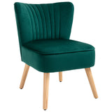 easycomfort easycomfort poltroncina stile nordico dal design ergonomico in legno e velluto verde per casa e soggiorno 57 x 68 x 76 cm ean 8055776914923