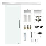 easycomfort easycomfort porta scorrevole in vetro trasparente con binario e maniglia in alluminio per bagno cucina studio 210x75x0 8cm ean 8054144133218