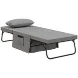 easycomfort easycomfort pouf letto pieghevole multiuso 4 in 1 con schienale reclinabile a 5 livelli grigio