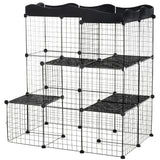 easycomfort easycomfort recinto per animali domestici modulabile e multilivello con rampa e 2 porte in acciaio e pp 105x70x116 cm nero