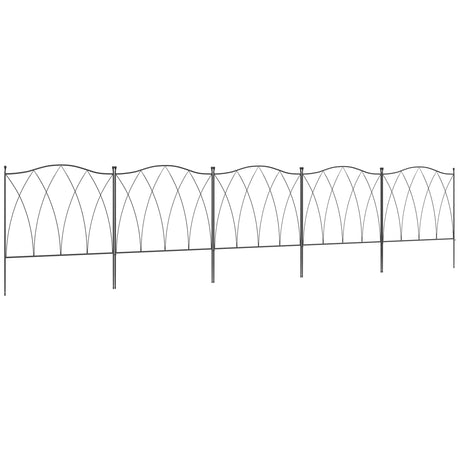 easycomfort easycomfort recinzione esterna a 5 pannelli in metallo con lacci 305x62 cm nera