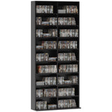 easycomfort easycomfort scaffale porta cd con 14 ripiani regolabili capacita di 640 cd360 dvd 78 5x24x175 cm nero