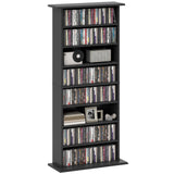 easycomfort easycomfort scaffale porta cd con 6 ripiani regolabili capacita di 360 cd185 dvd 58x24x124 5 cm nero