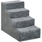 easycomfort easycomfort scaletta per cani portatile a 4 gradini in flanella sfoderabile e truciolato 60x35x44 cm grigio