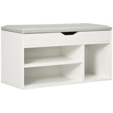 easycomfort easycomfort scarpiera salvaspazio da ingresso imbottita mobile da ingresso con scarpiera con 3 scomparti seduta in pelle pu per soggiorno e corridoio 80x30x43 cm bianco ean 8054111849661
