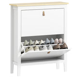 easycomfort easycomfort scarpiera slim 2 cassetti per 14 paia di scarpe taglia eu44 e ripiani regolabili 80x24x95 5cm bianco