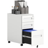 easycomfort easycomfort schedario portadocumenti in acciaio a 5 ruote con 2 cassetti e vassoio portapenne 30x43 5x60 cm bianco