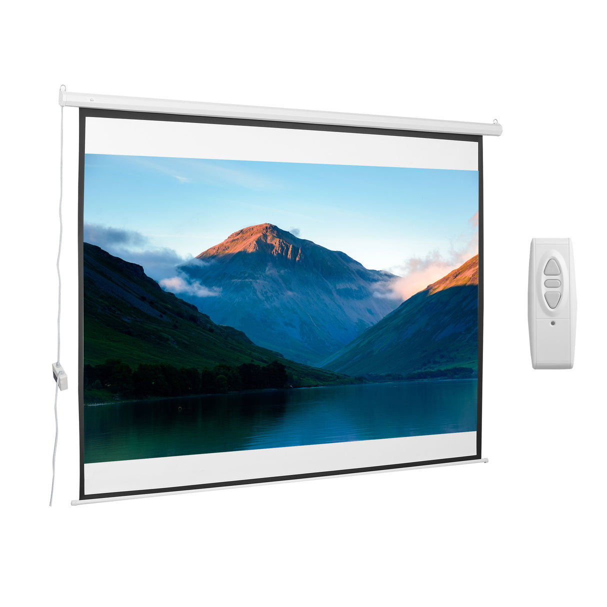 easycomfort easycomfort schermo per proiettore 120 pollici formato 43 regolabile con telecomando schermo di proiezione motorizzato compatto 244x183 cm bianco ean 8054144131894