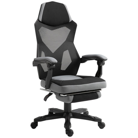 easycomfort easycomfort sedia da ufficio ergonomica con schienale reclinabile poggiapiedi retrattile altezza regolabile grigio