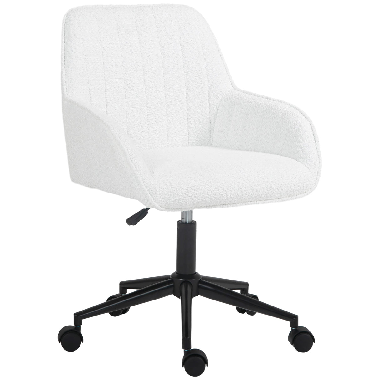 easycomfort easycomfort sedia da ufficio in tessuto con altezza regolabile seduta girevole e ruote bianco
