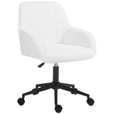 easycomfort easycomfort sedia da ufficio in tessuto con altezza regolabile seduta girevole e ruote bianco