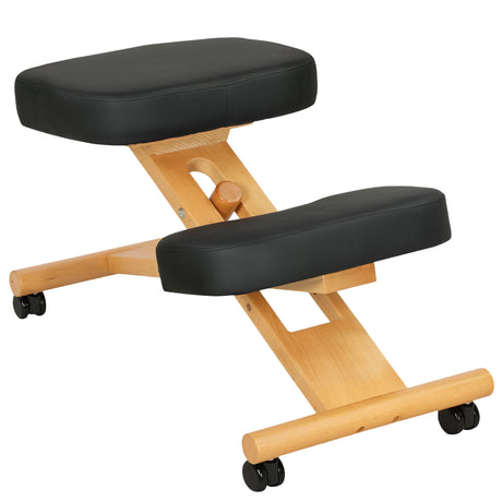 easycomfort easycomfort sedia ergonomica posturale con inginocchiatoio altezza regolabile e rotelle in legno nero