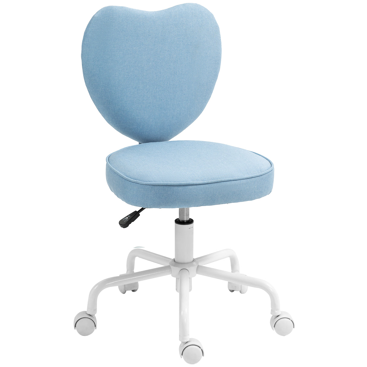 easycomfort easycomfort sedia per scrivania a cuore con 5 rotelle e altezza regolabile in tessuto 40x50x79 89cm azzurro