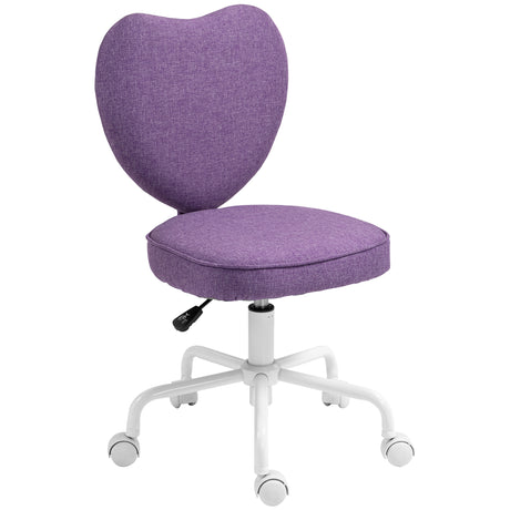 easycomfort easycomfort sedia per scrivania a cuore con 5 rotelle e altezza regolabile in tessuto 40x50x79 89cm viola