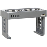 easycomfort easycomfort set 2 ciotole per cani da 1 2l con gambe rimovibili in abs e acciaio 44x27 7x28 cm grigio e argento