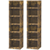 easycomfort easycomfort set 2 librerie scaffale porta cd a 6 ripiani ad altezza regolabile in legno 21x19 2x88 3 cm marrone