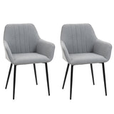 easycomfort easycomfort set 2 sedie da pranzo imbottite con rivestimento e schienale in lino e gambe in ferro stile scandinavo 59 5x56 5x81 cm grigio ean 8055776914855