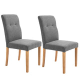 easycomfort easycomfort set 2 sedie da pranzo imbottite con schienale alto e gambe in legno 50x62x96 cm grigio scuro