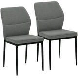 easycomfort easycomfort set 2 sedie da pranzo imbottite in velluto con schienale ergonomico senza braccioli grigio