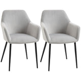easycomfort easycomfort set 2 sedie per soggiorno nordiche con schienale e braccioli ricurvi e seduta imbottita 54x57x80 cm grigio