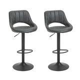 easycomfort easycomfort set 2 sgabelli da bar girevoli con schienale e poggiapiedi sgabelli alti moderni con altezza regolabile base in metallo seduta finta pelle grigia 44x49x90 110cm