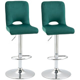 easycomfort easycomfort set 2 sgabelli da bar moderni e girevoli con schienale alto e poggiapiedi sgabelli da cucina imbottiti con altezza regolabile in tessuto verde 41x51x97 117cm
