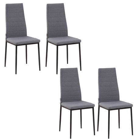easycomfort easycomfort set 4 sedie imbottite per soggiorno o sala da pranzo sedie da cucina moderne in metallo e tessuto grigio