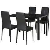 easycomfort easycomfort set 5 pezzi con 1 tavolo e 4 sedie per cucina o sala da pranzo in finta pelle metallo e vetro temperato nero