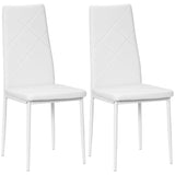 easycomfort easycomfort set di 2 sedie da pranzo moderne con schienale alto in finta pelle e acciaio 41x50x97 cm bianco