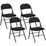 easycomfort easycomfort set di 4 sedie pieghevoli con seduta imbottita in poliestere e struttura in acciaio nero