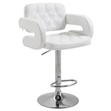 easycomfort easycomfort sgabello da bar alto con schienale e braccioli sgabello da cucina moderno girevole con altezza regolabile e poggiapiedi in finta pelle 61x50x94 114cm bianco ean 8054144130910