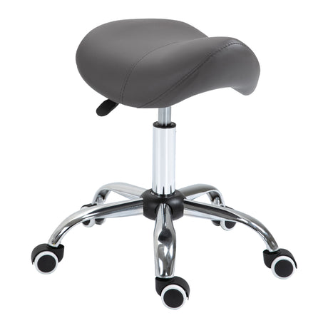 easycomfort easycomfort sgabello da lavoro a sella con ruote e altezza regolabile per negozi parrucchiere e tattoo 52x53x49 61cm grigio ean 8054111842389
