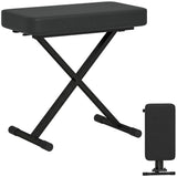 easycomfort easycomfort sgabello per pianoforte pieghevole e regolabile su 4 altezze in pelle pu schiuma e metallo 60x32x53 63 cm nero