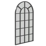 easycomfort easycomfort specchio ad arco per casa e ufficio con montaggio a parete in vetro e metallo 62x2 5x110 cm nero