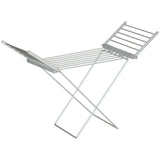 easycomfort easycomfort stendino elettrico riscaldato con ali pieghevole salvaspazio in lega di alluminio 144x53x91cm argento