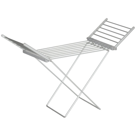 easycomfort easycomfort stendino elettrico riscaldato con ali pieghevole salvaspazio in lega di alluminio 144x53x91cm argento