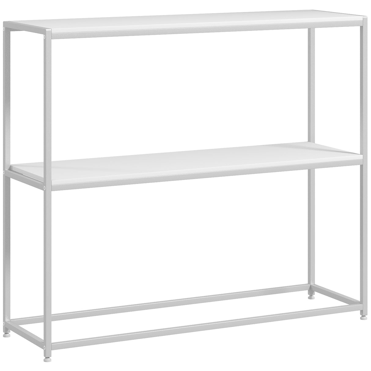 easycomfort easycomfort tavolo consolle da ingresso con ripiano aperto in acciaio e truciolato 100x30x87 cm bianco