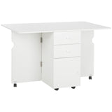 easycomfort easycomfort tavolo da cucina a ribalta con 2 cassetti e armadietto ad ante in truciolato 120x80x75 cm bianco