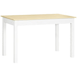 easycomfort easycomfort tavolo da pranzo 4 6 posti design moderno per cucina e soggiorno 119x70x75cm bianco e legno