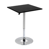 easycomfort easycomfort tavolo quadrato regolabile in altezza metallo e mdf tavolino da bar cucina soggiorno nero 60x60x69 93cm ean 8054144131962