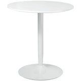 easycomfort easycomfort tavolo rotondo moderno per 2 persone in mdf e acciaio 70x75cm bianco