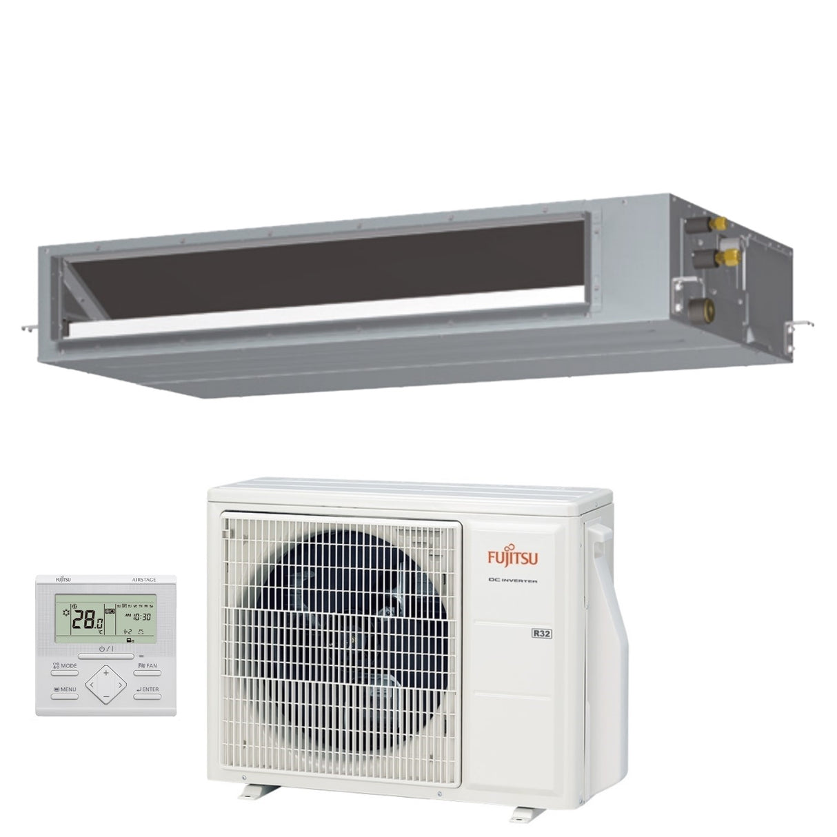 fujitsu climatizzatore condizionatore fujitsu canalizzato canalizzabile serie km eco 30000 btu arxh30kmtap r 32 3ngf89880 con filocomando incluso