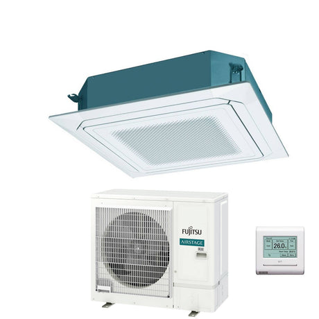 fujitsu condizionatore a cassetta fujitsu kr circular flow white 30000 btu auxg30krlb r 32 wi fi optional con griglia e filocomando