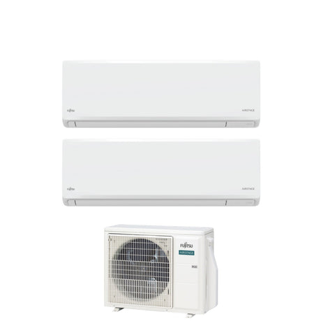 fujitsu condizionatore fujitsu dual split inverter kn airstage 77 con aoeg14kbca2 r 32 wi fi integrato
