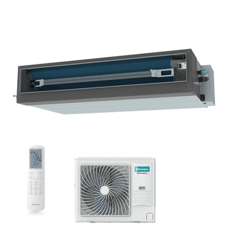 hisense climatizzatore canalizzabile hisense turbo 48000 btu aud140ux4reh8 trifase r 32 wi fi optional con telecomando