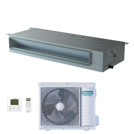 hisense climatizzatore condizionatore hisense inverter canalizzato canalizzabile 18000 btu adt52ux4rcl4 auw52u4rs7 r 32 wi fi optional aa con telecomando e comando cablato di serie